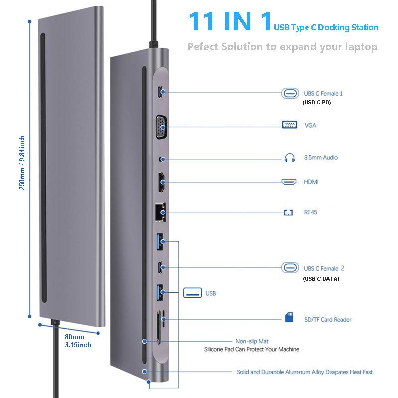 Hub laptop expansion dock